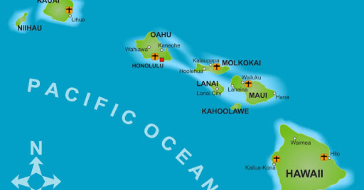 Map of Hawaiian Islands